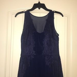 Donna Morgan Navy lace Maxi Dress prom